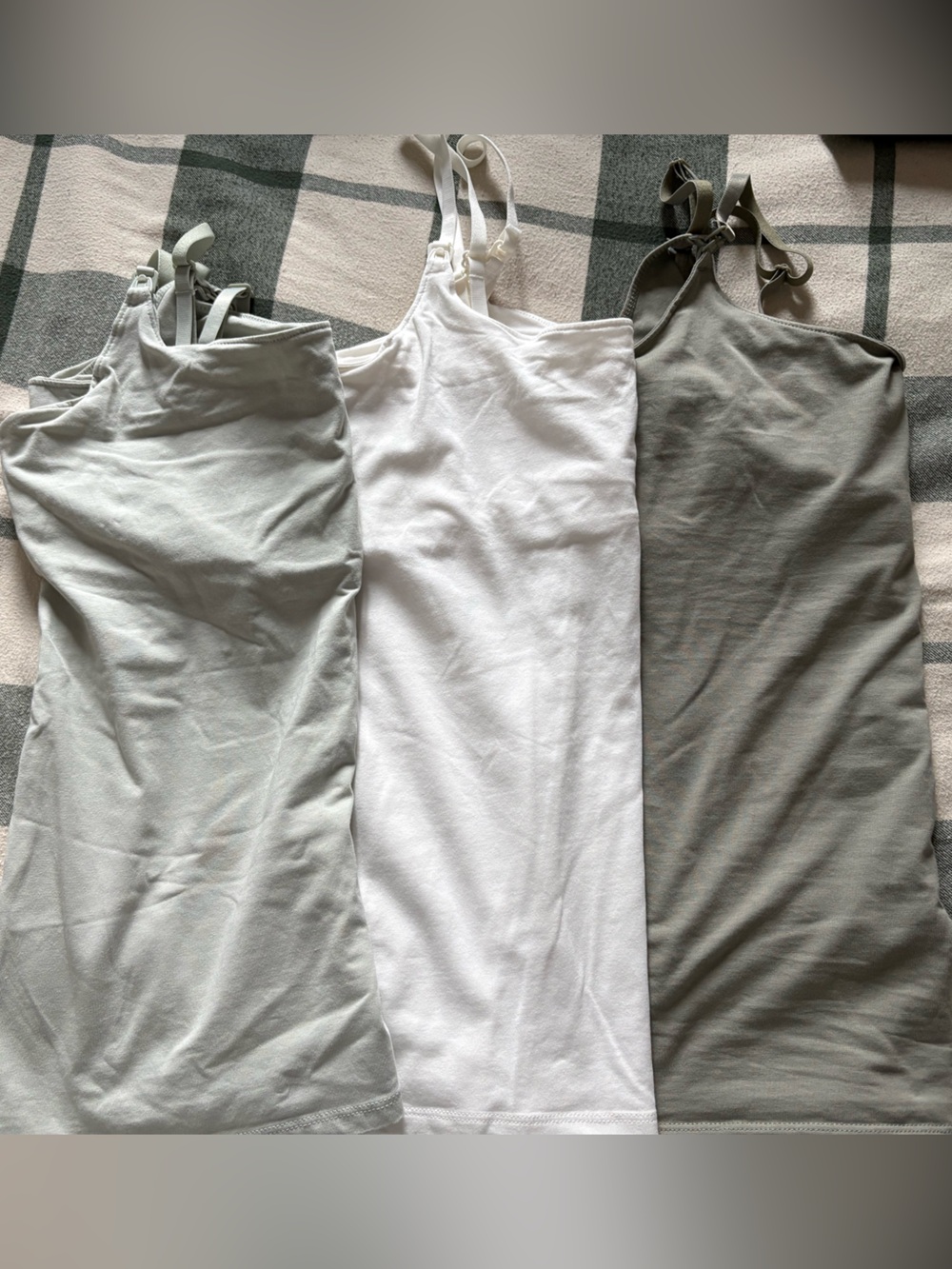 H&M Mama 3 x organic cotton nursing camisole tops, size M